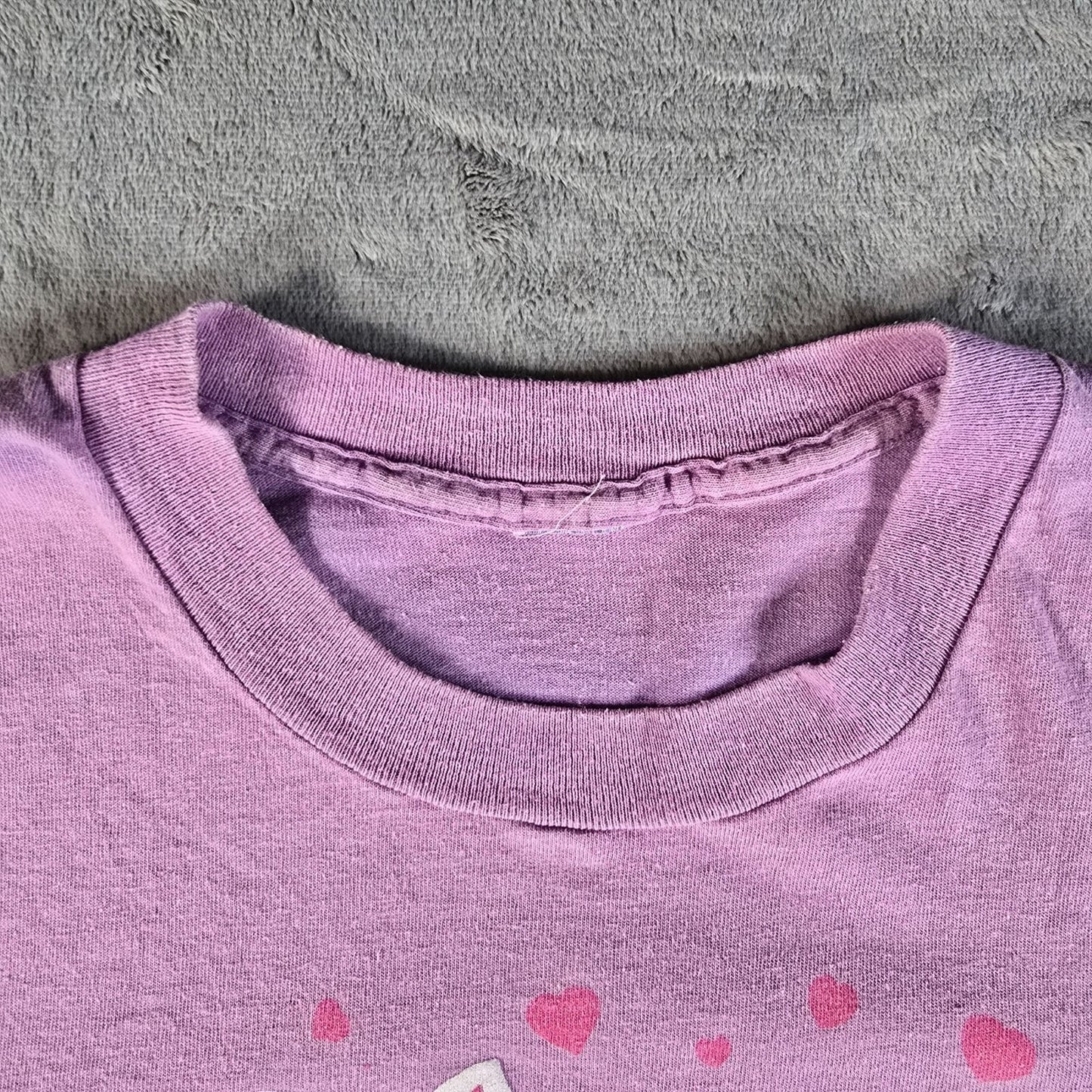 Vintage 1990s Faded Lavender "I Love California" Kitten Graphic T-Shirt (L/XL)