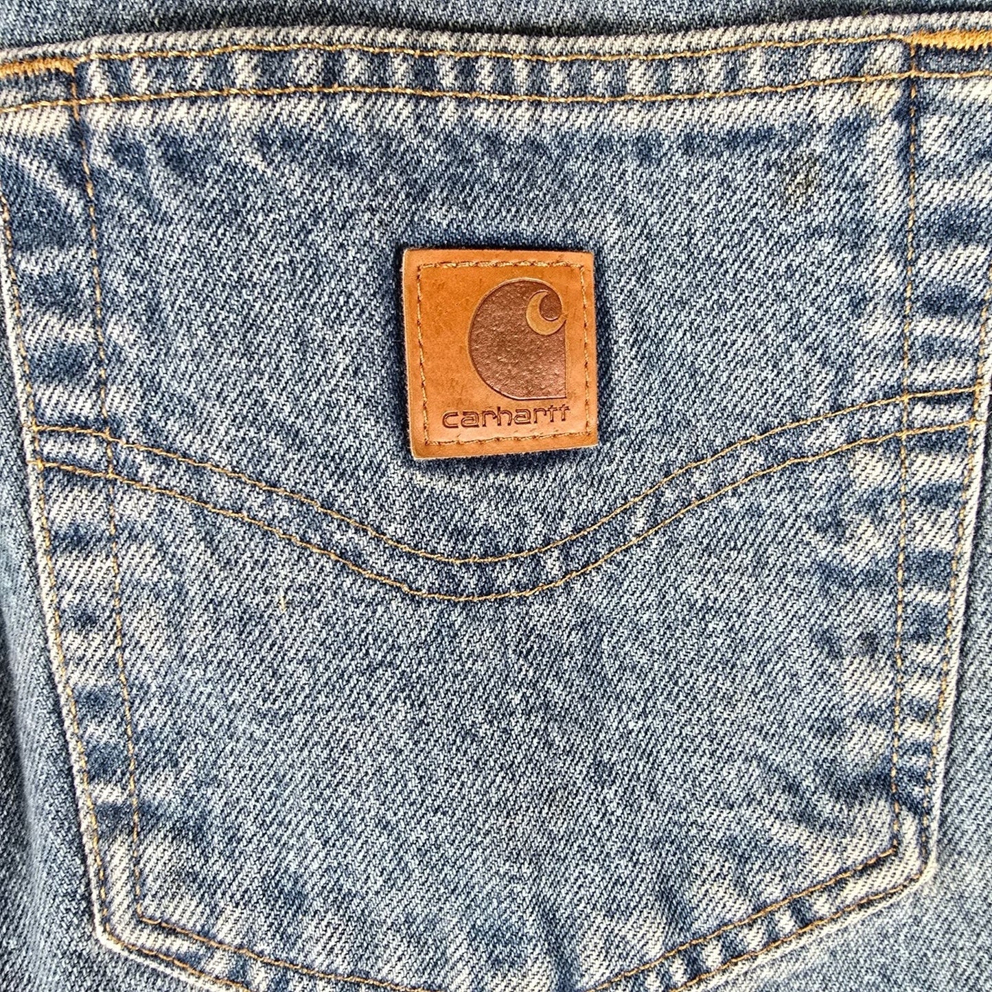 2021 Distressed Carhartt Mens #B17 Relaxed Fit Taper Leg Darkstone Jeans (33x31)