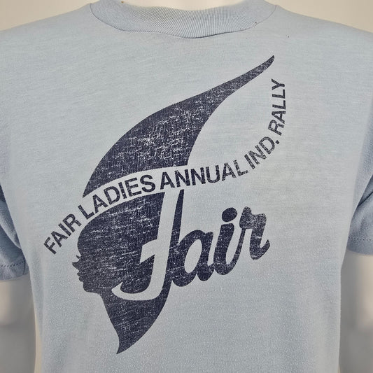 Vintage 1980s FLAIR Fair Ladies Annual Indiana Rally Aviation T-Shirt (L)