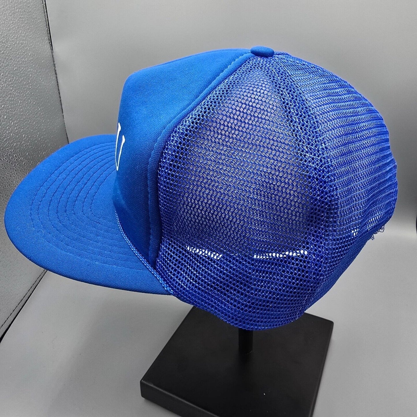 Vintage Distressed PW4U Blue Adjustable Snapback Mesh Crown Trucker Hat