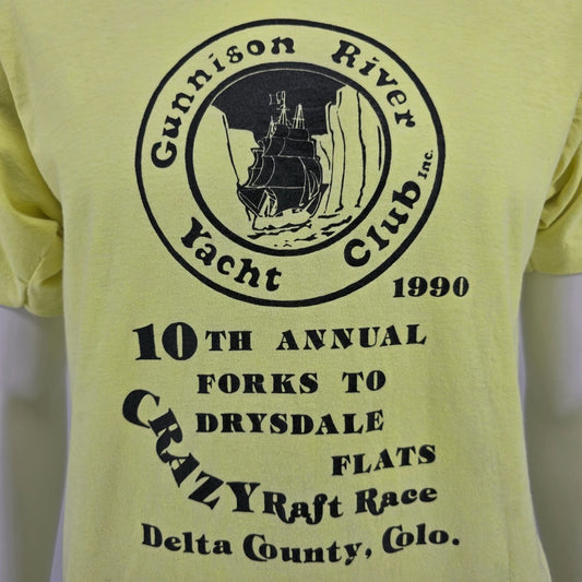 Vintage 1990 Gunnison River Yacht Club Crazy Raft Race Colorado T-Shirt (M)
