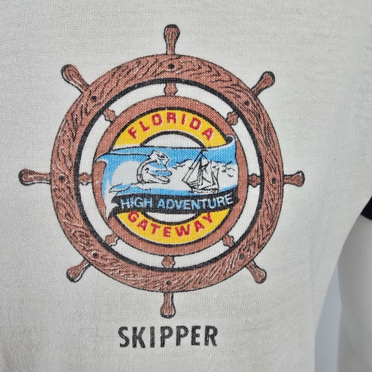 Vintage 1980/1981 BSA Florida Gateway High Adventure Skipper Ringer T-Shirt (M)
