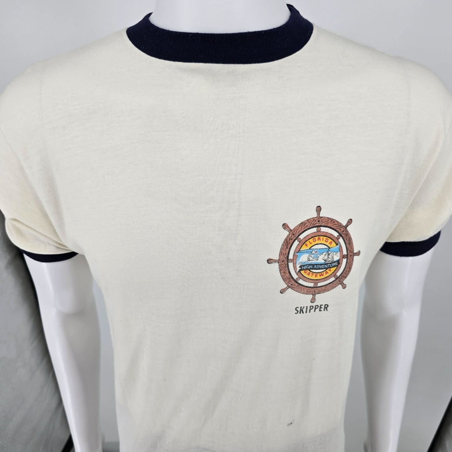 Vintage 1980/1981 BSA Florida Gateway High Adventure Skipper Ringer T-Shirt (M)