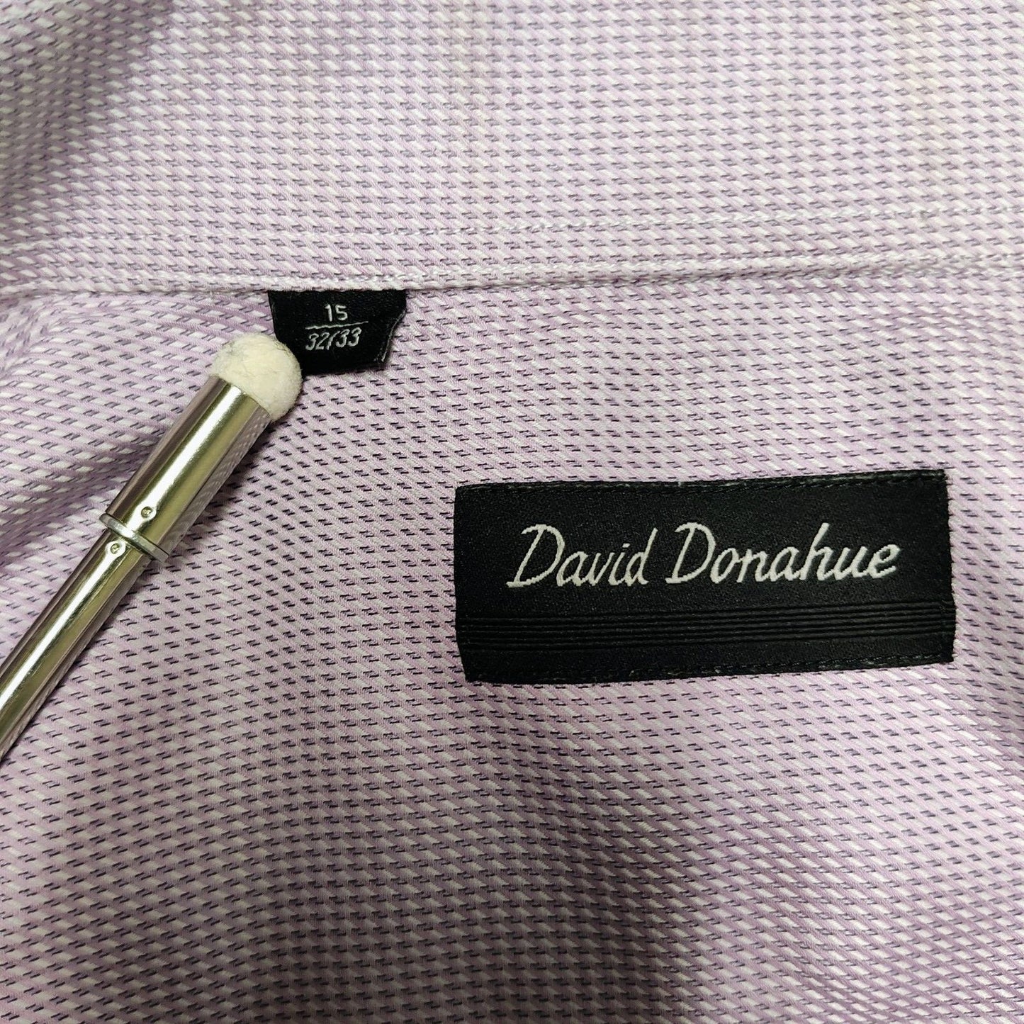 NWOT David Donahue Purple Micro Check Button Up Dress Shirt (15 32/33)