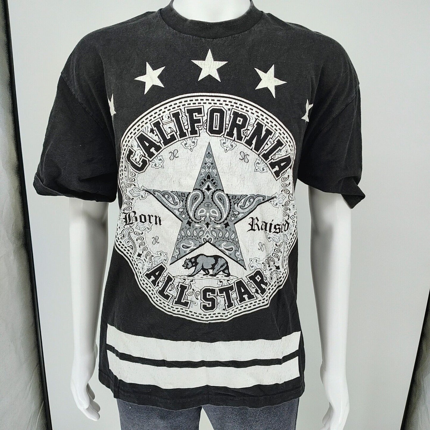 Vintage 1990s Streetwear Pro Club "California All Star Born Raised" T-Shirt (XL)