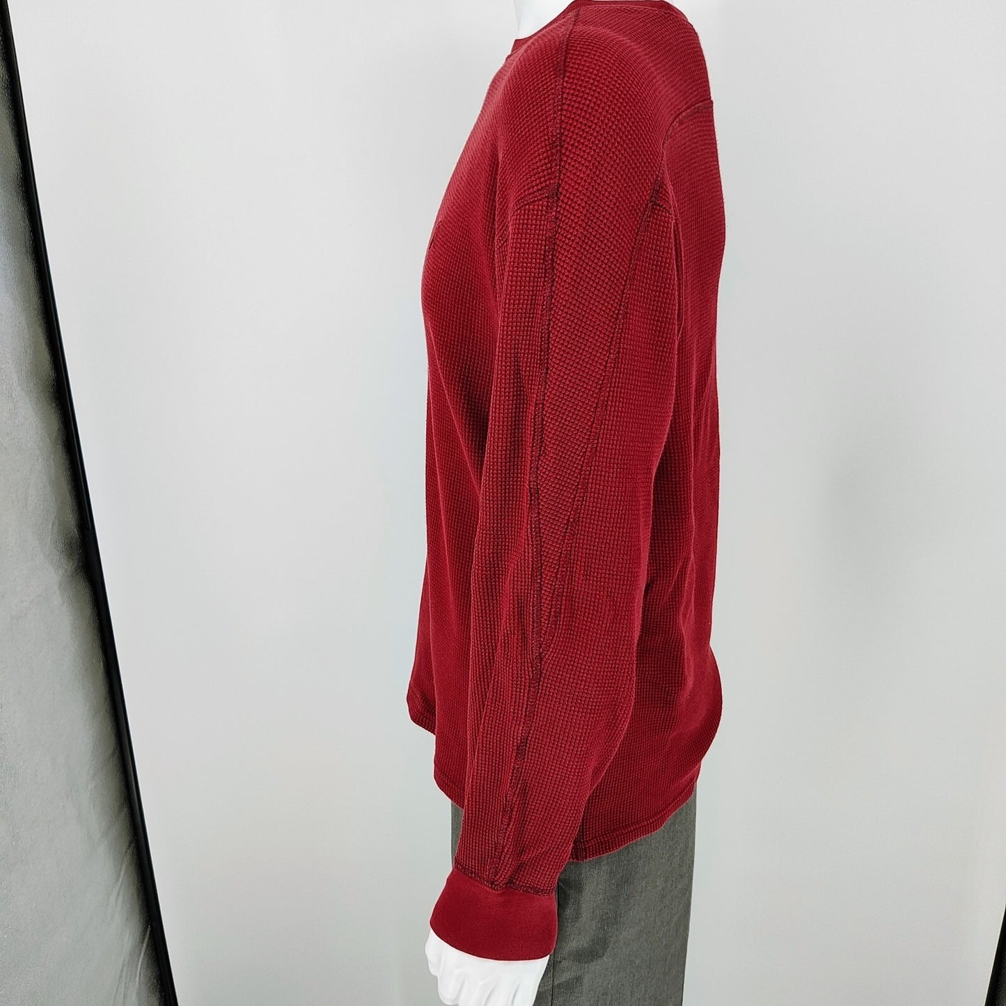 Polo Ralph Lauren Sleepwear Red Waffle Knit Thermal Pajama Logo Shirt (Large)