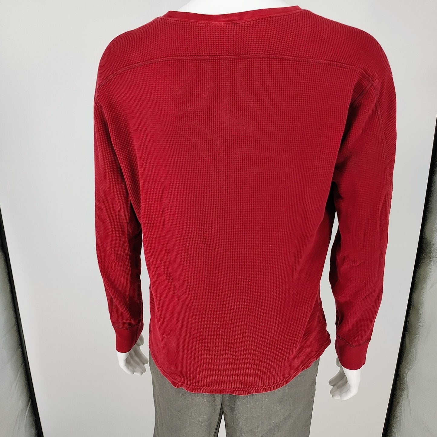 Polo Ralph Lauren Sleepwear Red Waffle Knit Thermal Pajama Logo Shirt (Large)