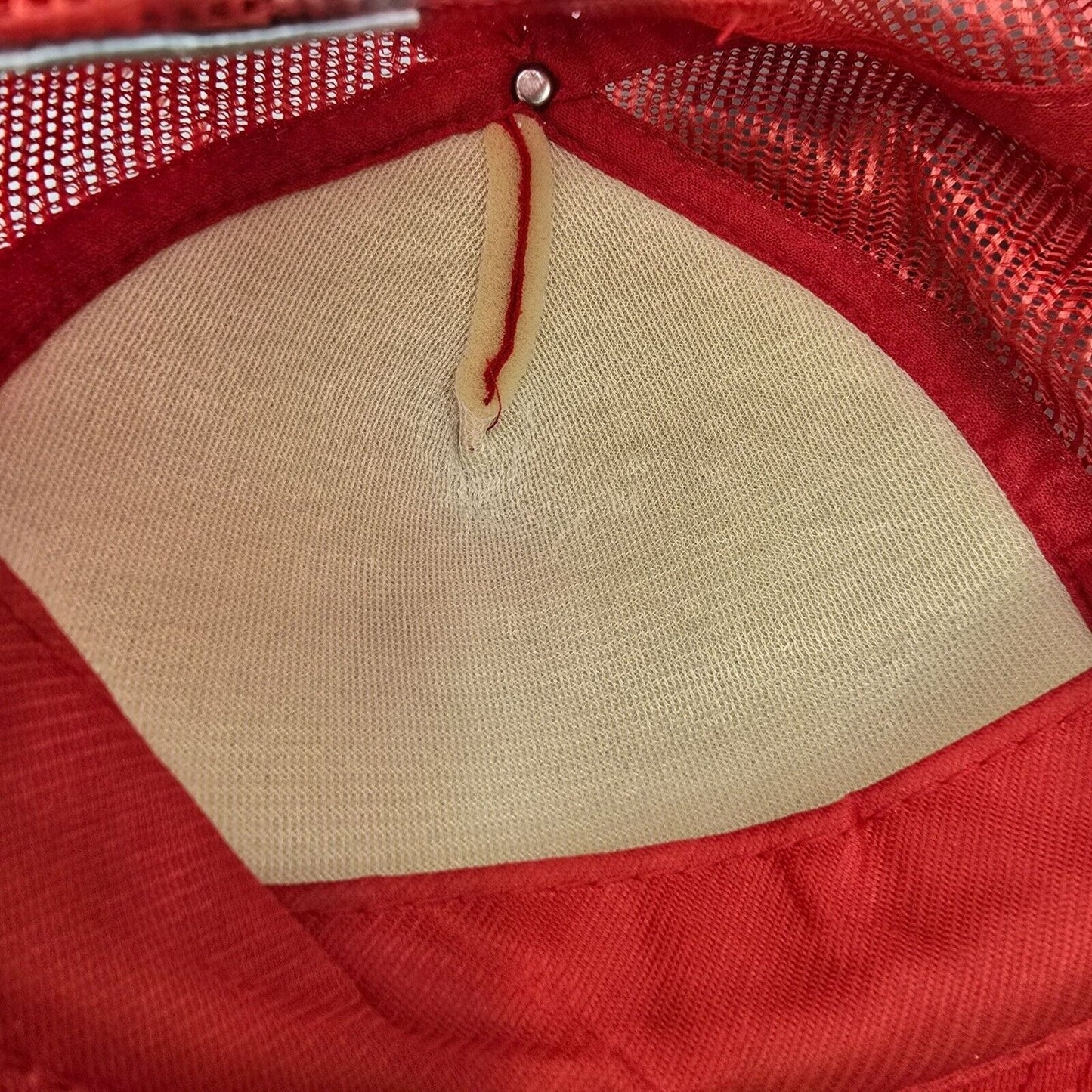 Vintage 80s/90s Wausau Steel Adjustable Mesh Back Red San Sun Trucker Hat