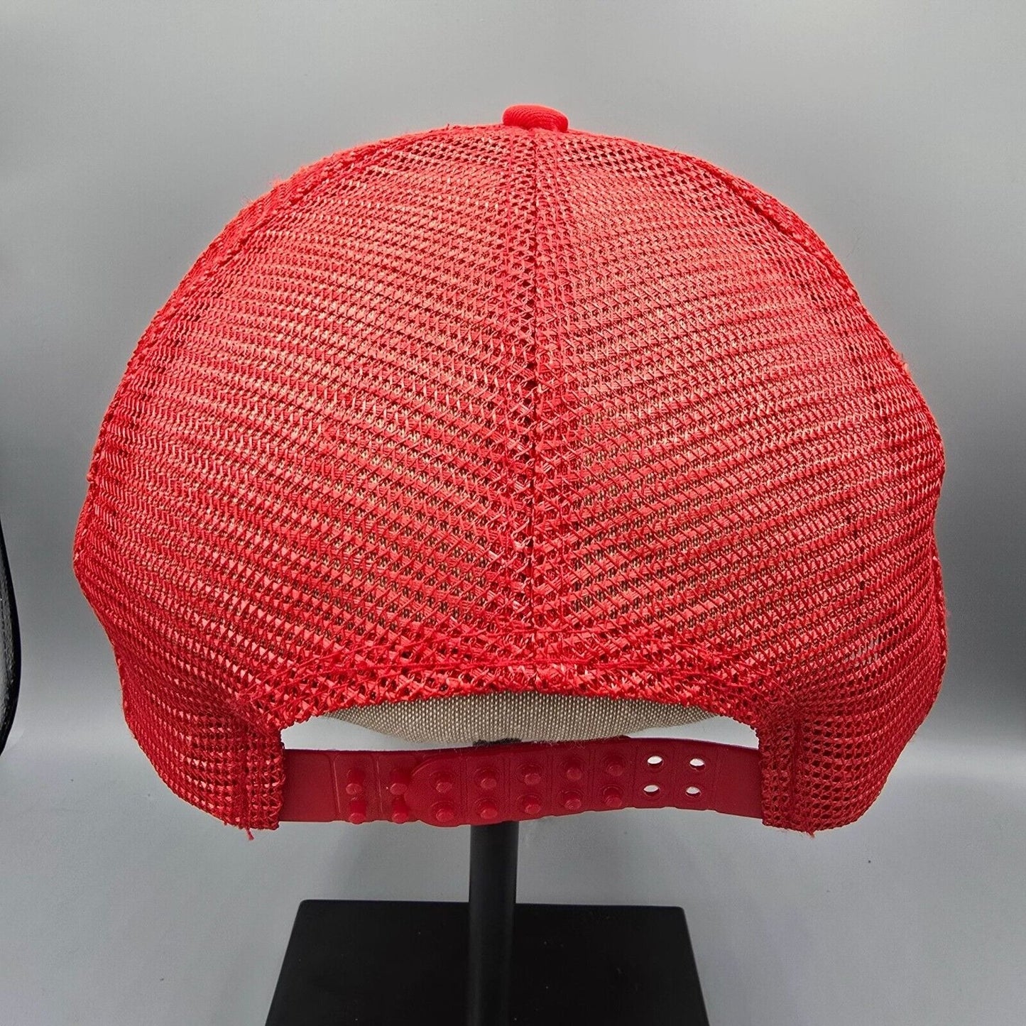 Vintage 80s/90s Wausau Steel Adjustable Mesh Back Red San Sun Trucker Hat