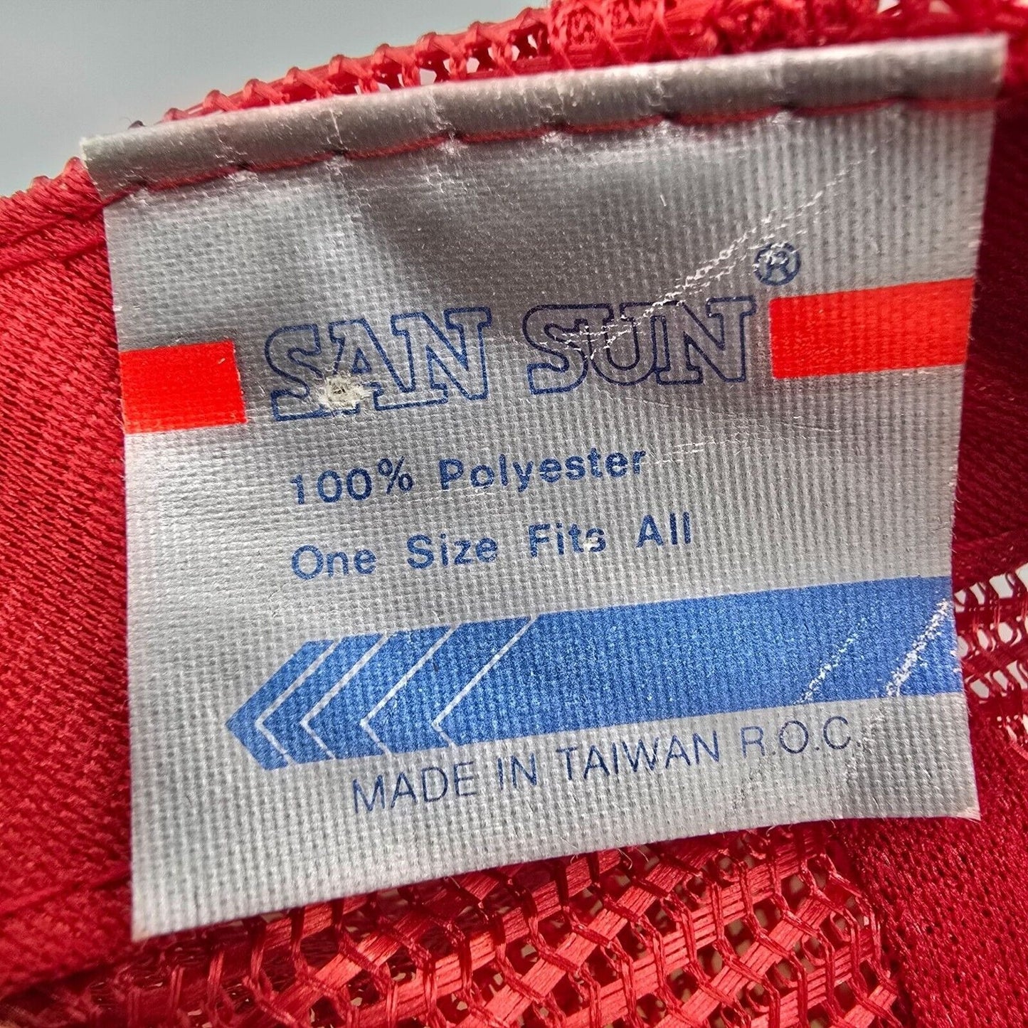 Vintage 80s/90s Wausau Steel Adjustable Mesh Back Red San Sun Trucker Hat