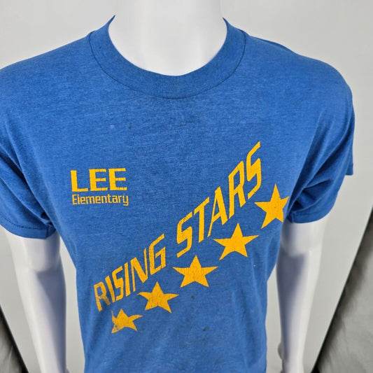 Vintage Distressed 1990s Lee Elementary Rising Stars Single Stitch T-Shirt (M/L)