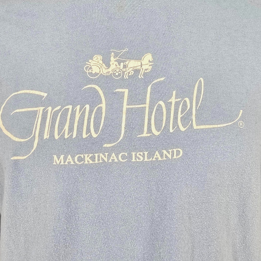 Vintage 1990s Hanes Beefy-T Light Blue Grand Hotel Mackinac Island Shirt (L)