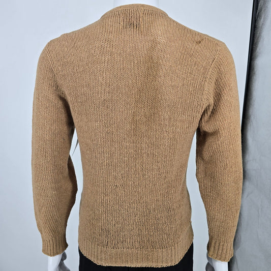 Vintage 1960s Carlyle Lambs Wool Button Front V-Neck Cardigan Sweater (S)
