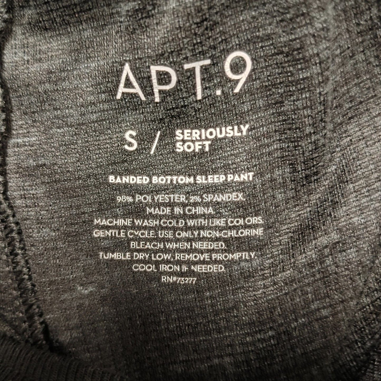 Apt. 9 Seriously Soft Banded Bottom Mineral Black Sleep Pants (Small)