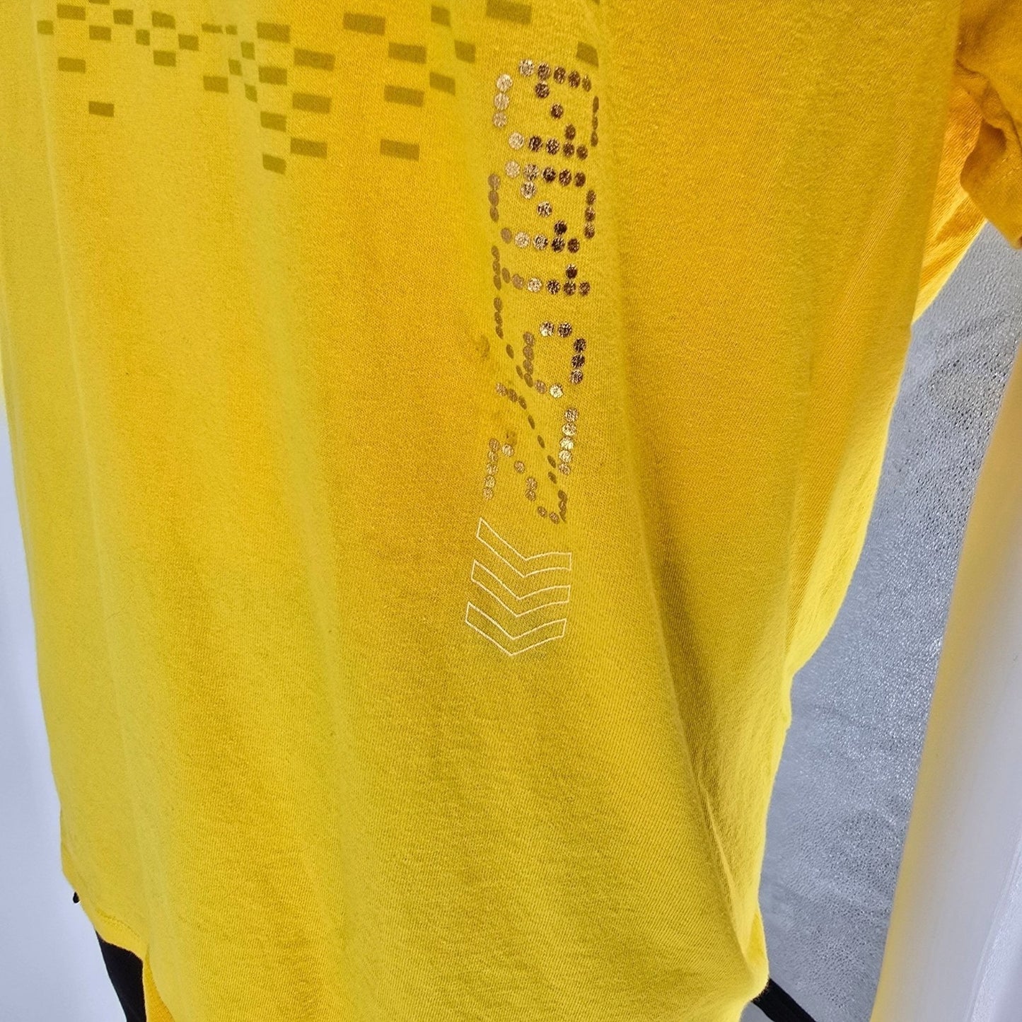 2000s Ecko Unltd Streetwear Pixel Rhino Logo Yellow Classic T-Shirt (2XL)