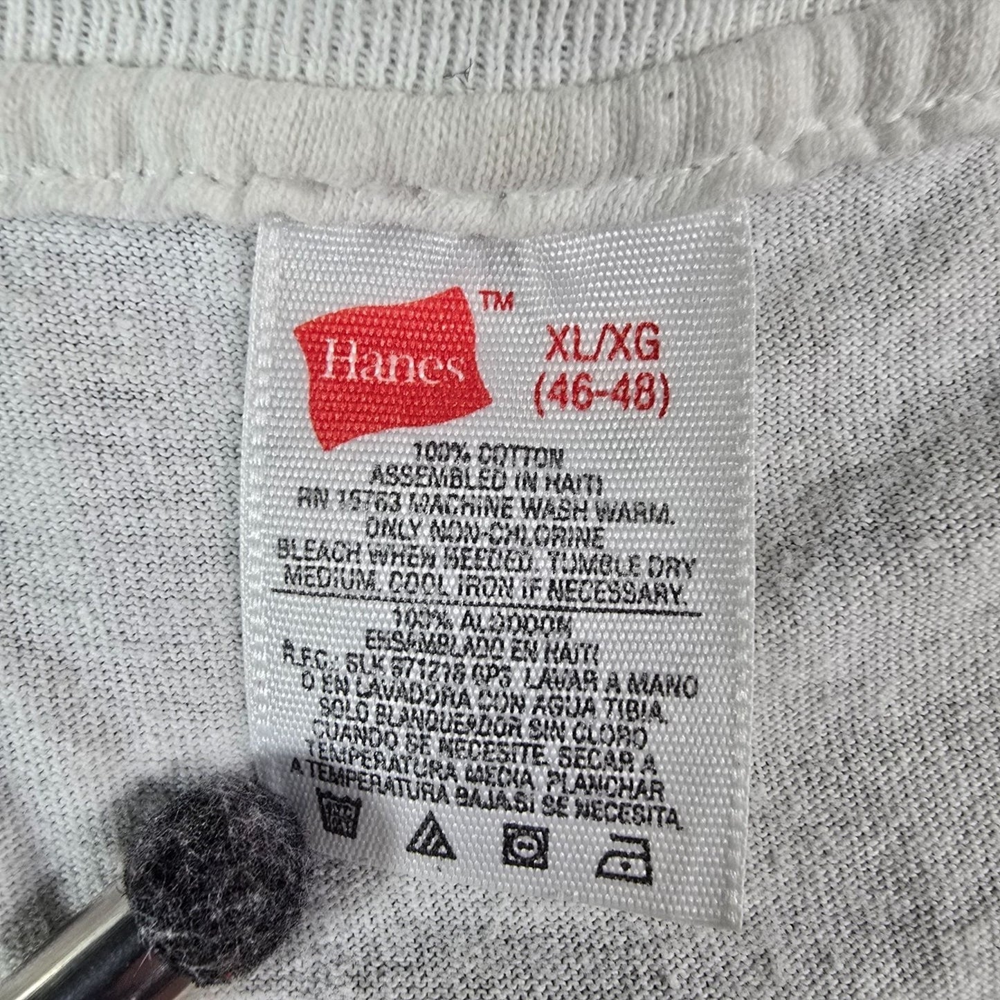 Vintage Y2K/ Early 2000s Hanes White Blank Single Stitch Cotton T-Shirt (L/XL)