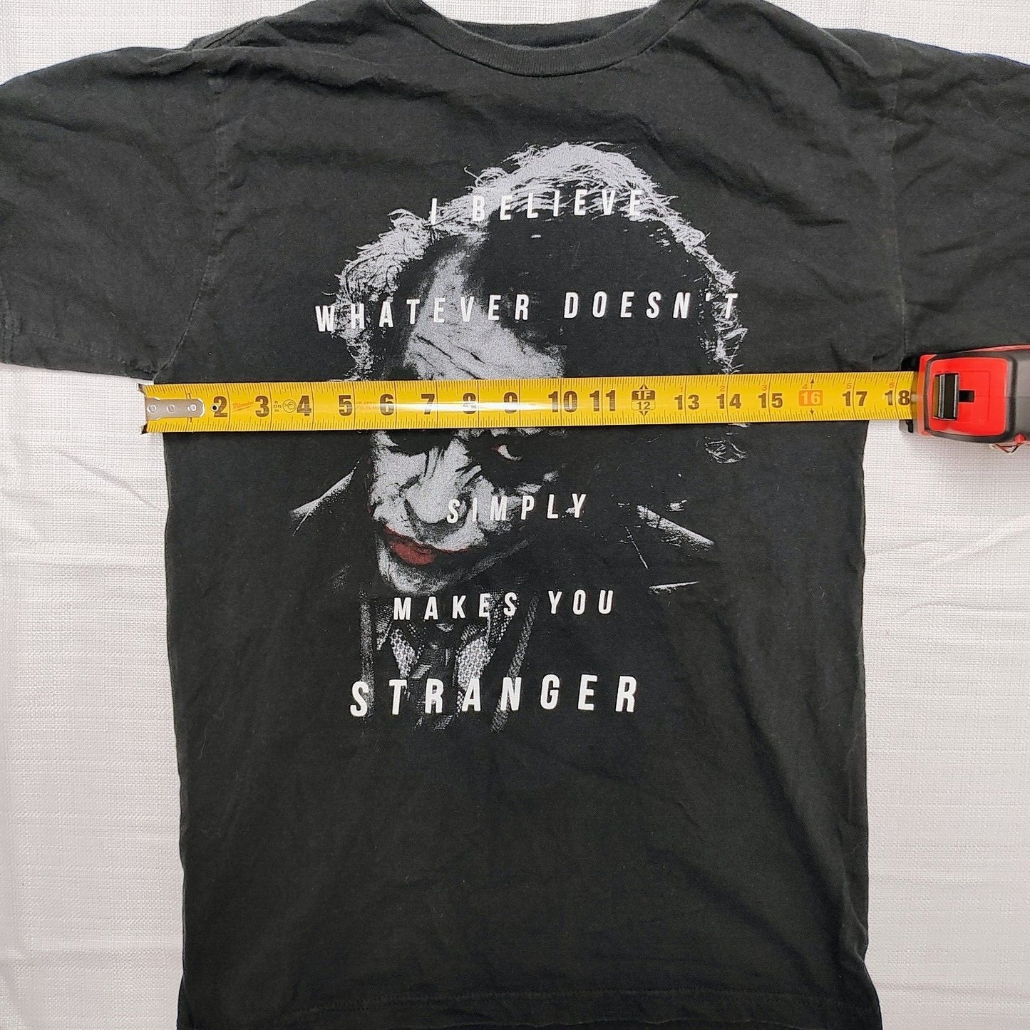 Batman The Dark Knight Heath Ledger "I Believe..." Black Graphic T-Shirt (M)