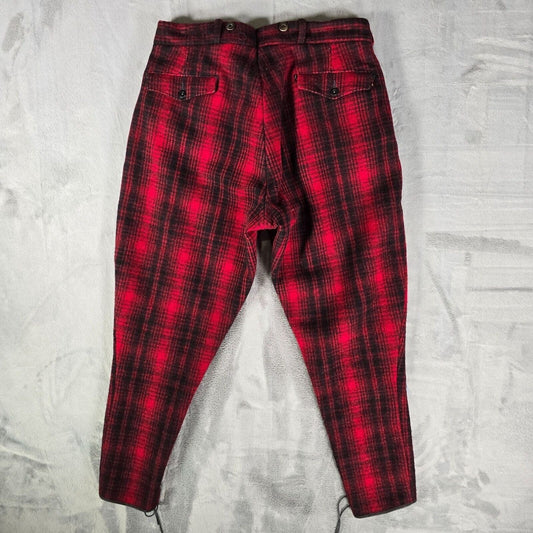 Vintage 1953 Woolrich Red & Black Buffalo Plaid Wool Hunting Pants (32x27)