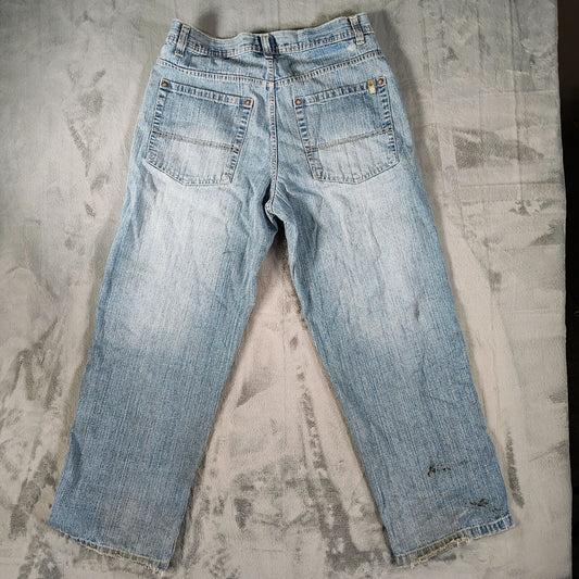 Y2K Southpole Men's Gold Tab Relaxed Fit Distressed Denim Jeans (Size 34x30)