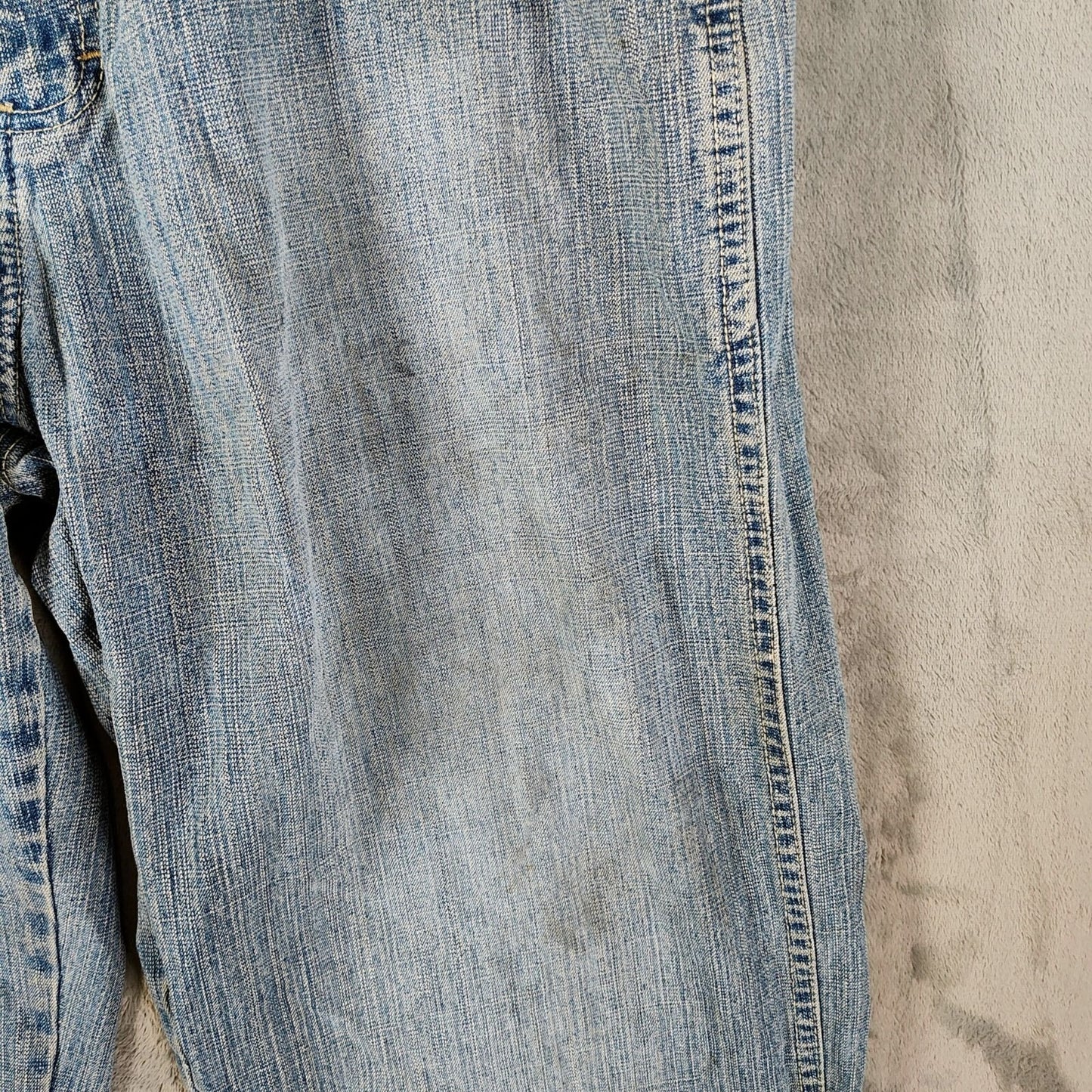 Y2K Southpole Men's Gold Tab Relaxed Fit Distressed Denim Jeans (Size 34x30)