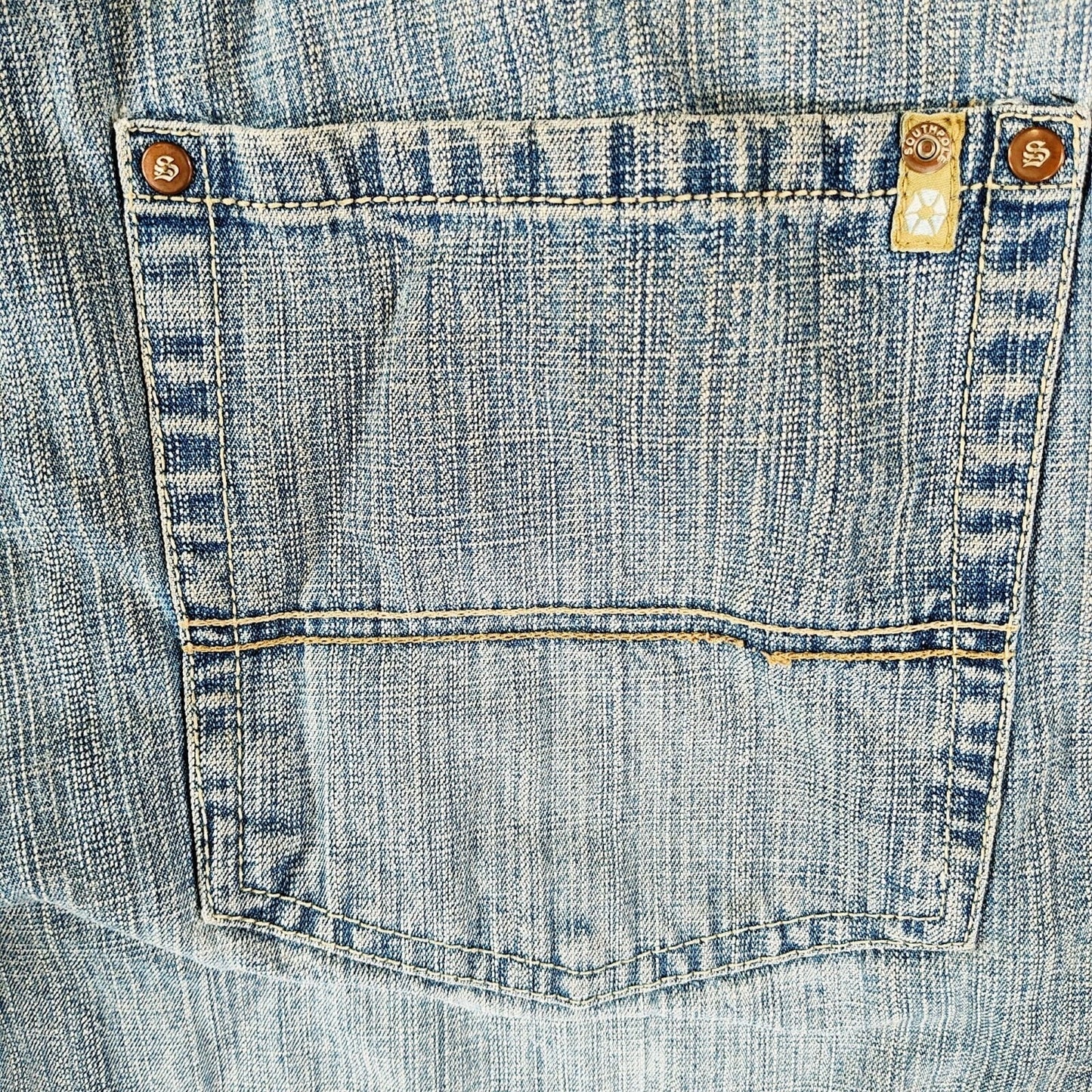 Y2K Southpole Men's Gold Tab Relaxed Fit Distressed Denim Jeans (Size 34x30)