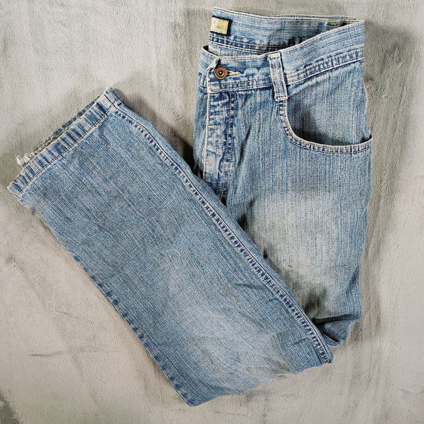 Y2K Southpole Men's Gold Tab Relaxed Fit Distressed Denim Jeans (Size 34x30)