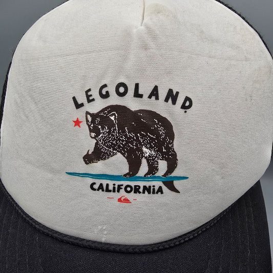 Distressed Legoland California Black & White Snapback Youth Size Trucker Hat