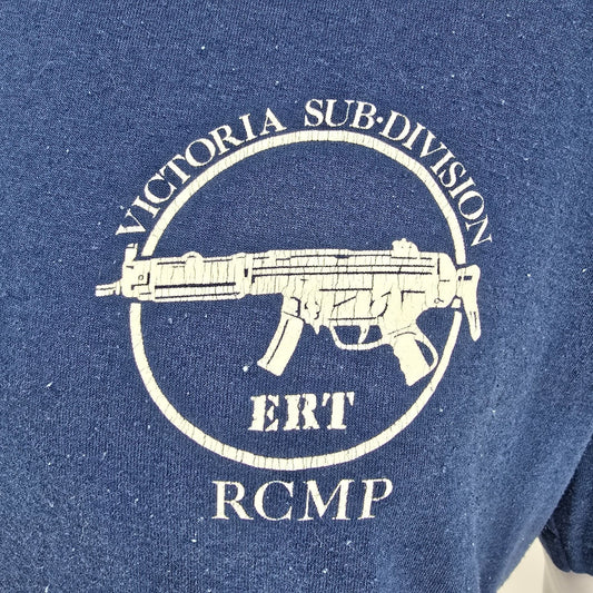 Vintage 1980s Penmans RCMP ERT Victoria Sub-Division Mounties T-Shirt (L/XL)