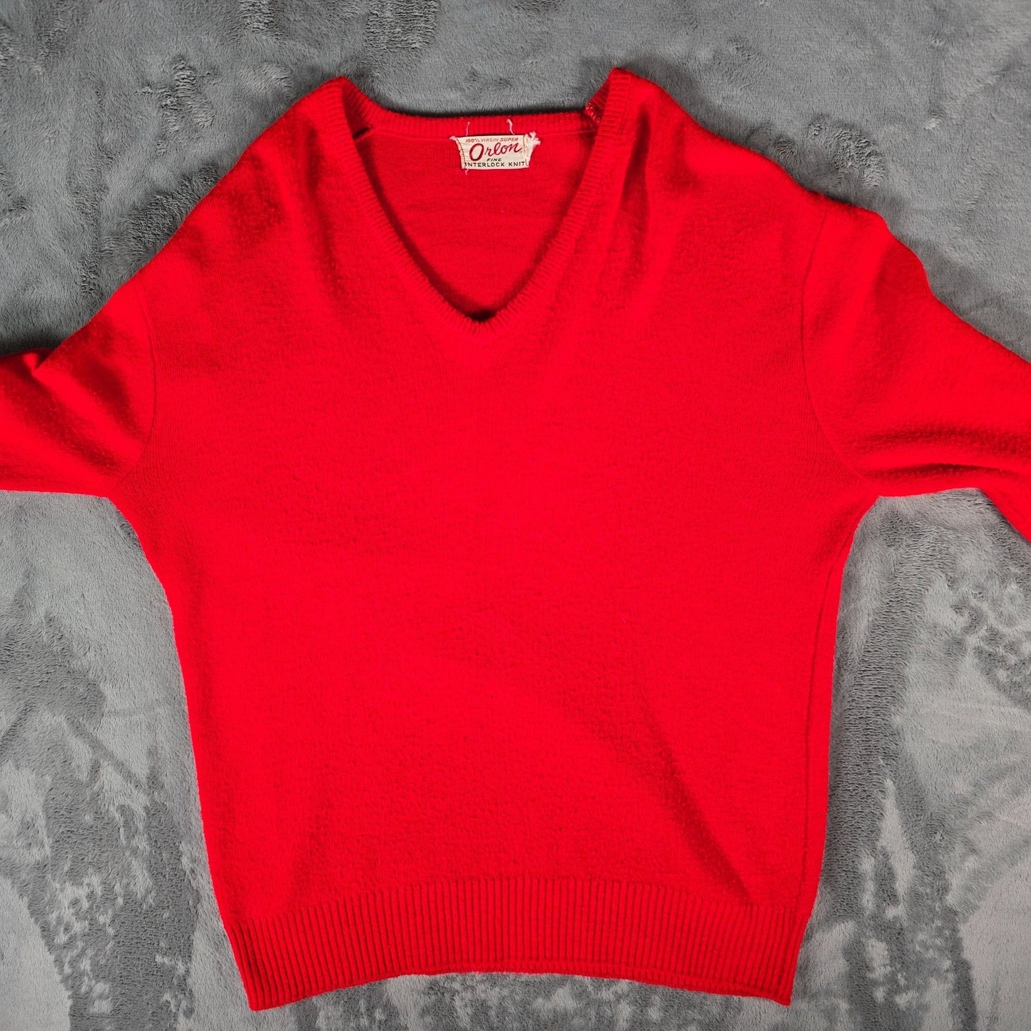 Vintage 1960s Orlon Acrylic Interlock Kint Sweater (L)