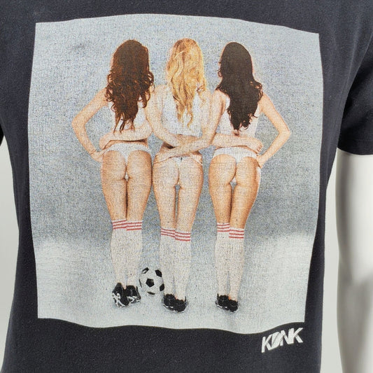 kayden k KDNK Sexy Female Soccer Players Black Graphic T-Shirt (Small)