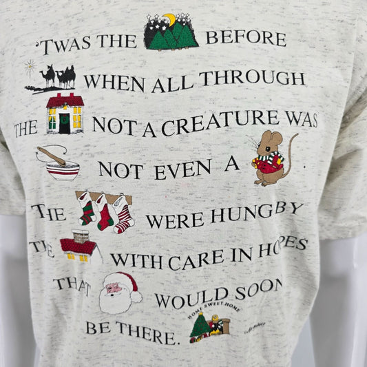 Distressed Vintage 1990s "'Twas the Night Before Christmas" Airwaves T-Shirt (L)
