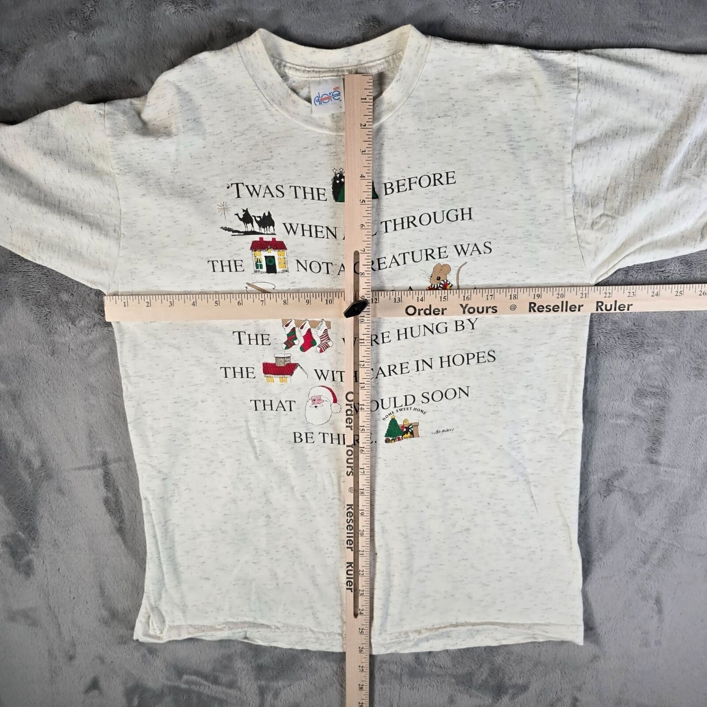 Distressed Vintage 1990s "'Twas the Night Before Christmas" Airwaves T-Shirt (L)