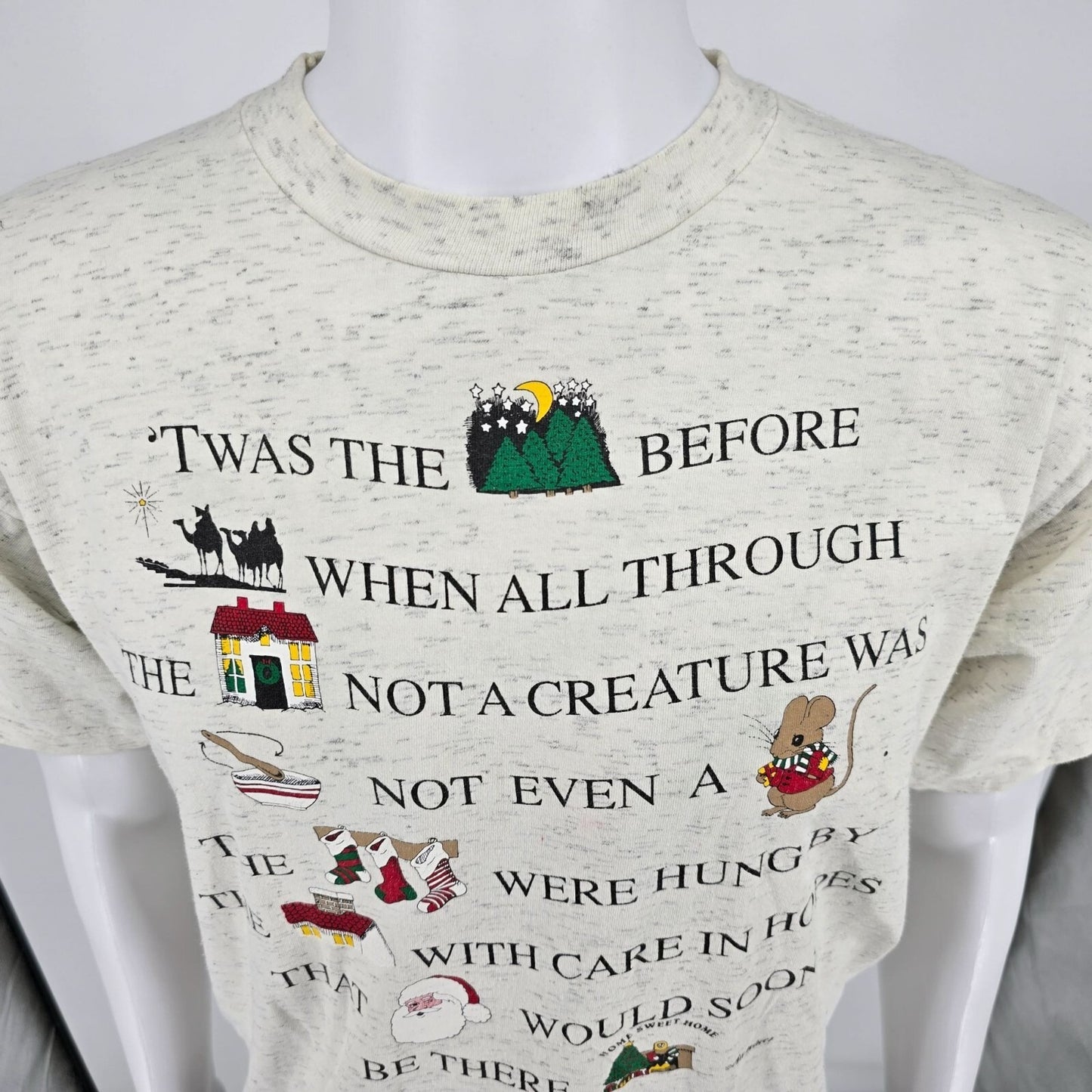 Distressed Vintage 1990s "'Twas the Night Before Christmas" Airwaves T-Shirt (L)