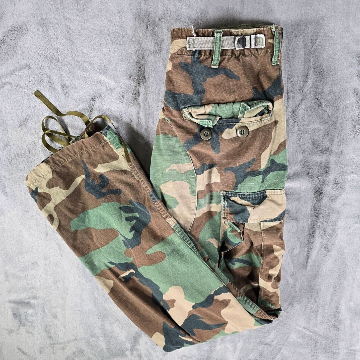 Vintage 1980s U.S. Military Hot Weather Woodland Camouflage Trousers (30x31)
