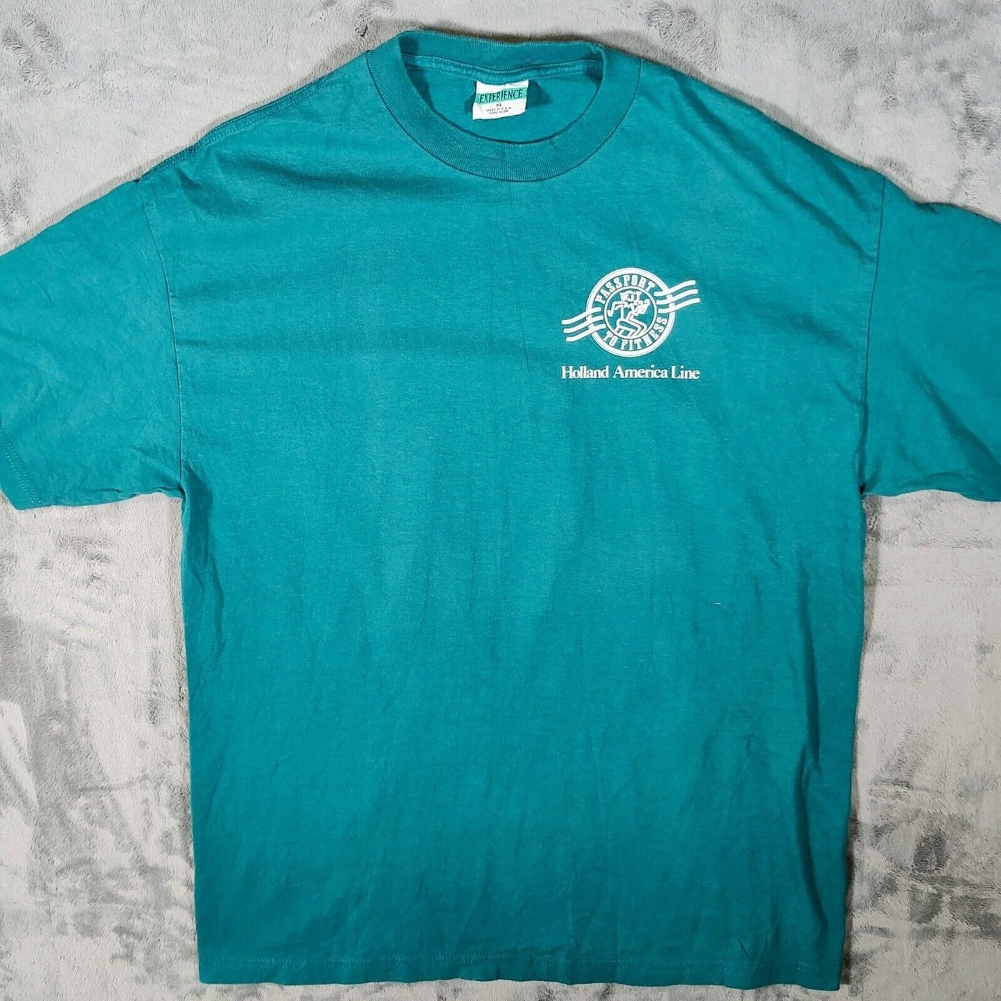 Vintage 1990s Holland America Line "Passport To Fitness" Graphic T-Shirt (L)