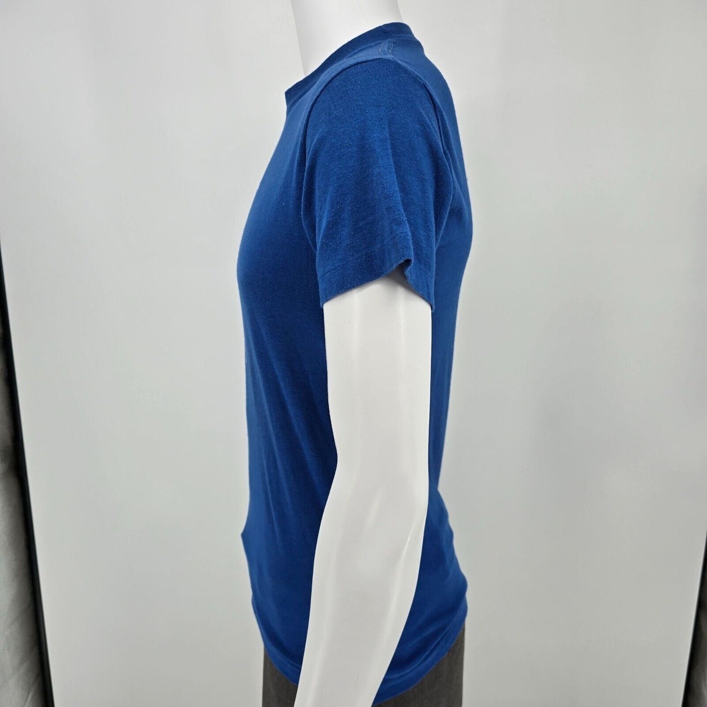 Vintage 1980s Blue Frozen Food Festival Mascot Logo Single Stitch T-Shirt (XS)