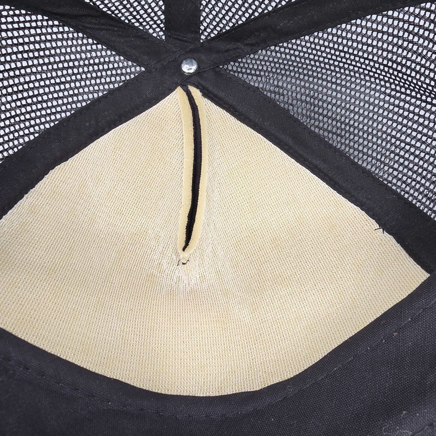 Vintage Secodyne Inc. Adjustable Snapback Black & Yellow Mesh Trucker Cap