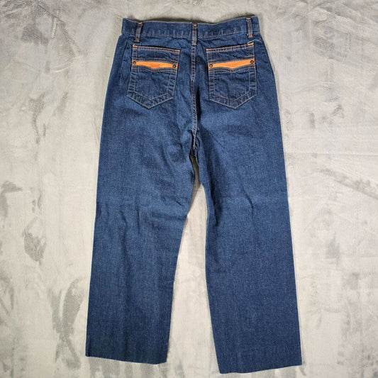 Vintage 1970s Women's Levi's Orange Tab A-Line Scoville Zipper Jeans (29 in)
