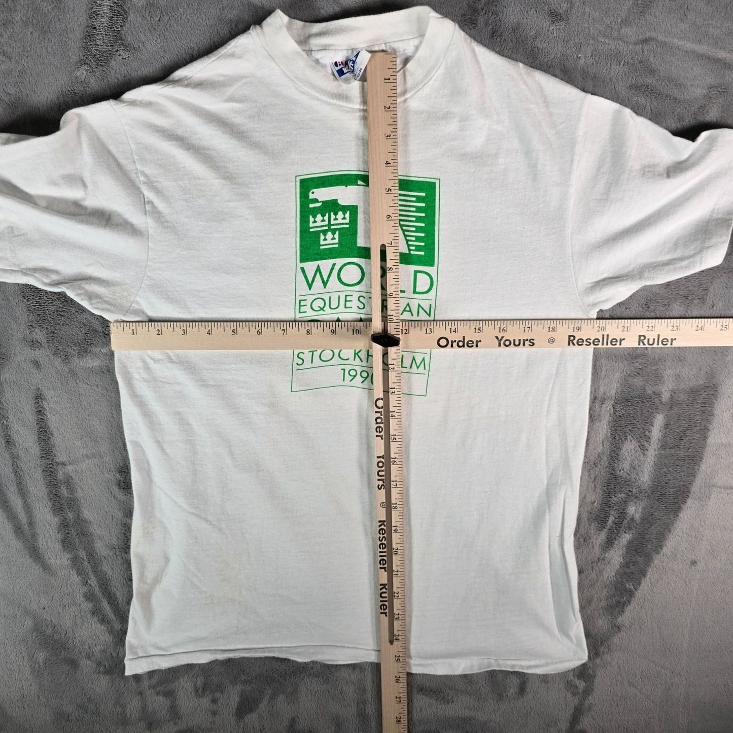 Vintage 1990 Hanes Beefy-T World Equestrian Games Stockholm T-Shirt (M)