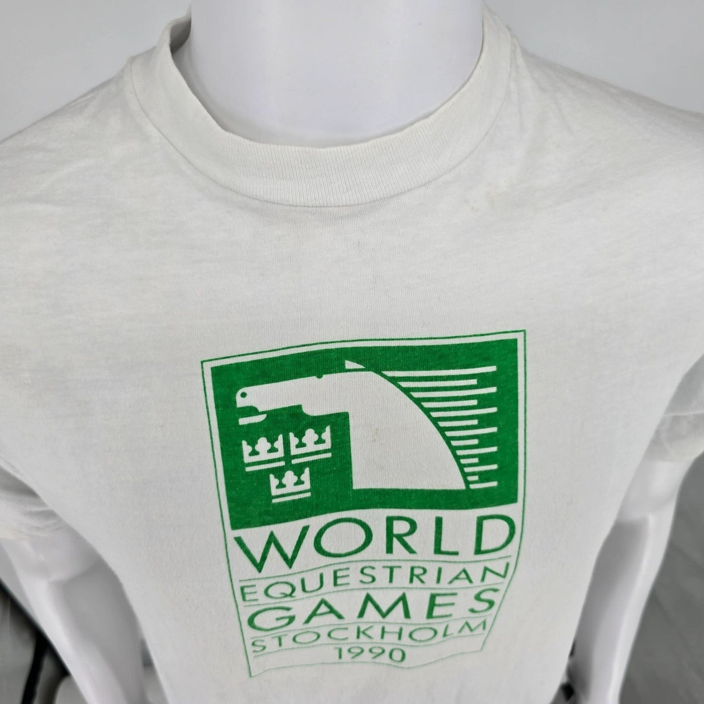 Vintage 1990 Hanes Beefy-T World Equestrian Games Stockholm T-Shirt (M)