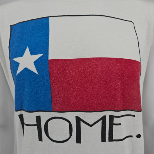 Vintage 1990s Sunbelt Sportswear "Home." Texas Flag Muscle Tee T-Shirt (L)