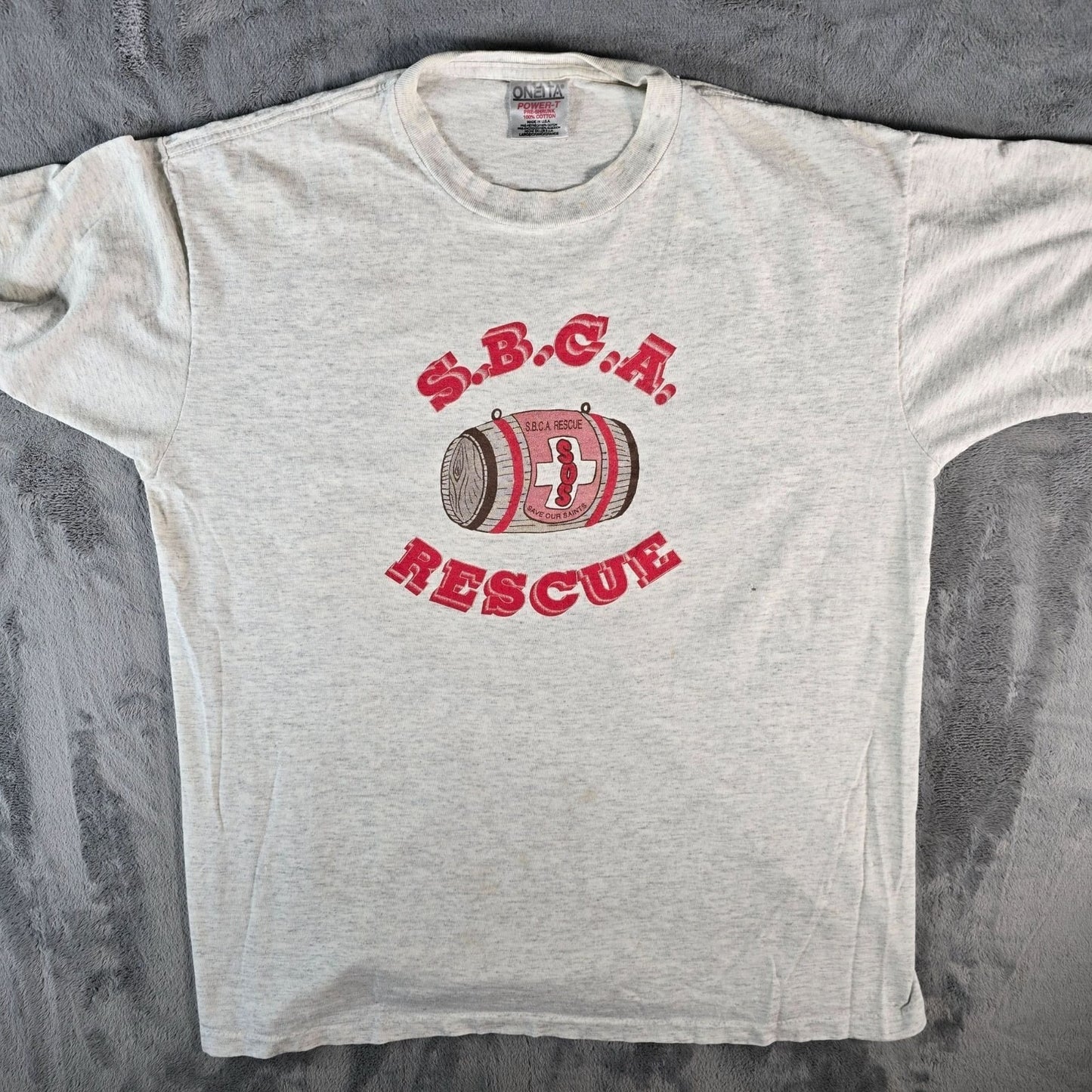 Vintage 1990s Oneita S.B.C.A. Rescue Saint Bernard Club of America T-Shirt (L)