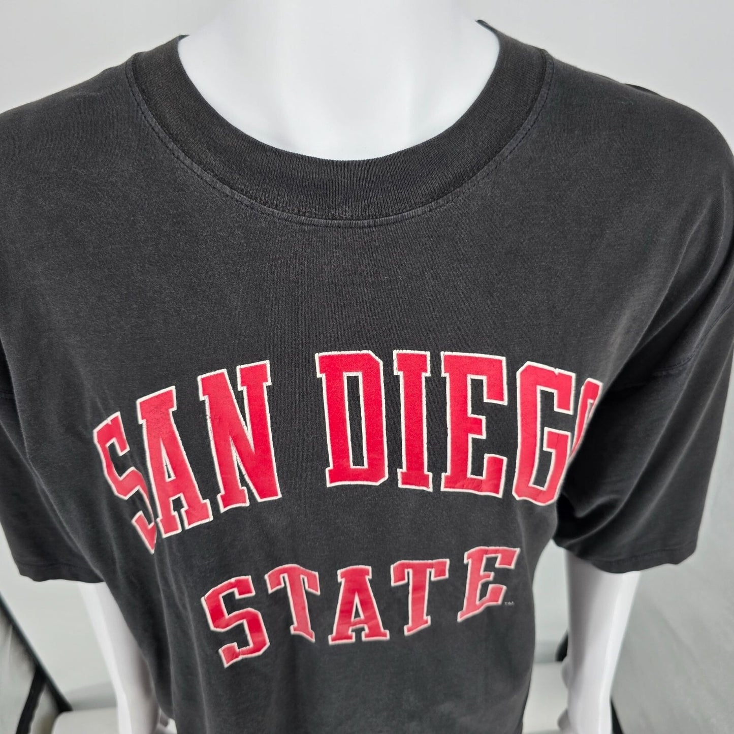 Vintage 1990s Russell Athletic San Diego State University Black T-Shirt (XXL)