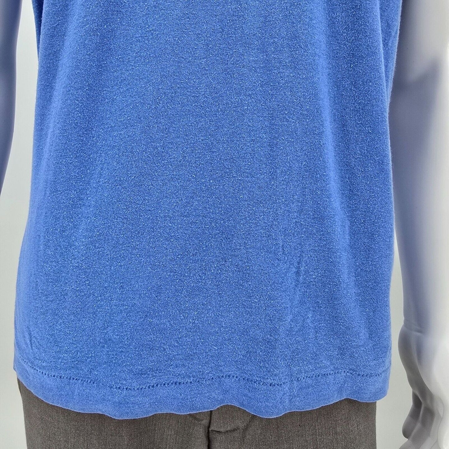 Vintage 1980s Fruit of the Loom Blank Blue Single Stitch Pocket Tee T-Shirt (L)