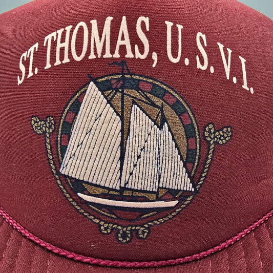 Vintage 80s/90s St. Thomas U.S Virgin Islands Sailboat Logo Snapback Trucker Hat