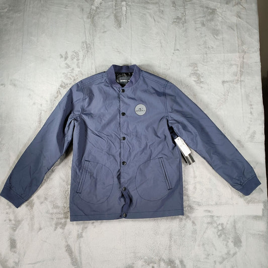 NWT O'Neill Boy's Navy Blue Roster Franchise Nylon Snap Front Jacket (Large)