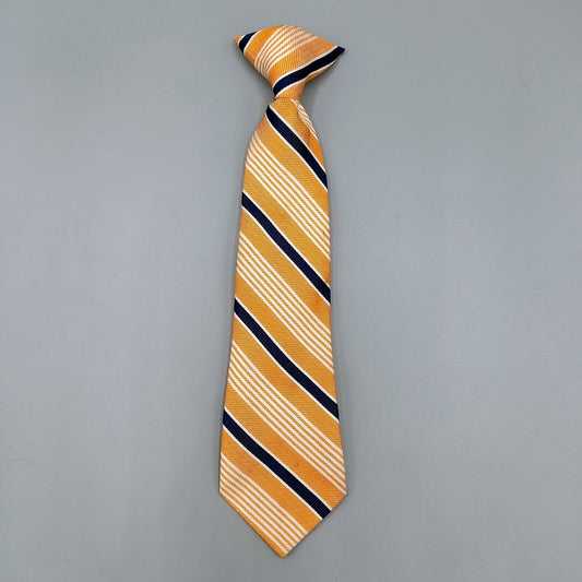 Unbranded Boys Orange, White, and Blue Striped Regimental Clip-on Tie (Ages 2-5)