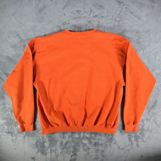 Vintage Y2K Walt Disney World Orange Mickey Mouse Embroidered Sweatshirt (L)