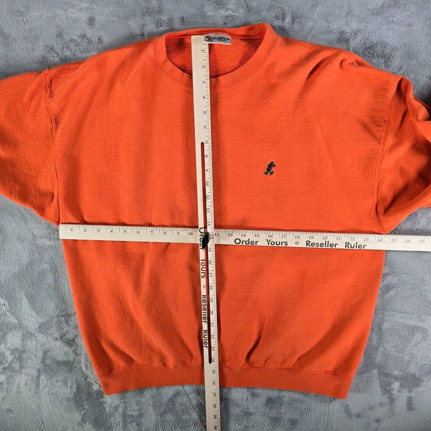 Vintage Y2K Walt Disney World Orange Mickey Mouse Embroidered Sweatshirt (L)