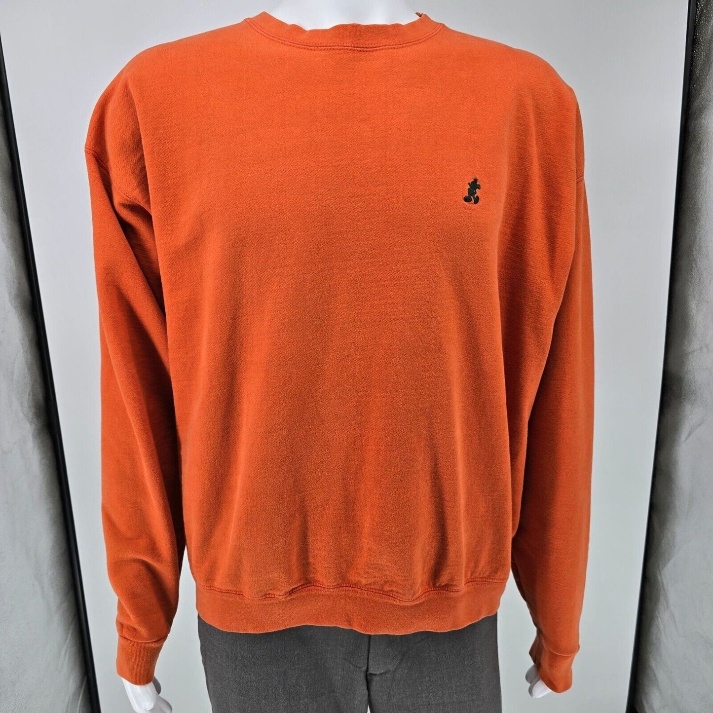 Vintage Y2K Walt Disney World Orange Mickey Mouse Embroidered Sweatshirt (L)